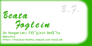 beata foglein business card
