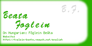 beata foglein business card